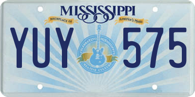 MS license plate YUY575