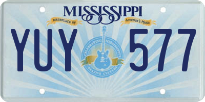 MS license plate YUY577