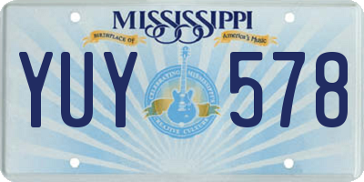MS license plate YUY578