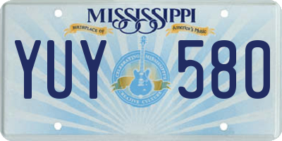 MS license plate YUY580
