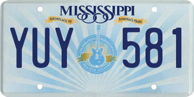 MS license plate YUY581