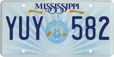MS license plate YUY582