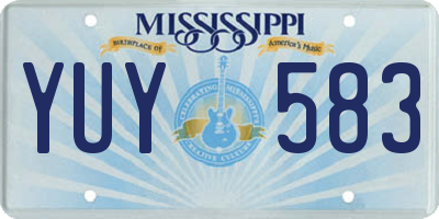 MS license plate YUY583