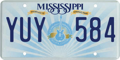 MS license plate YUY584