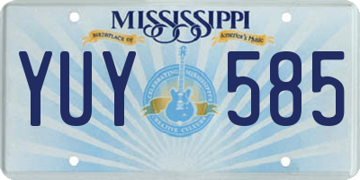 MS license plate YUY585