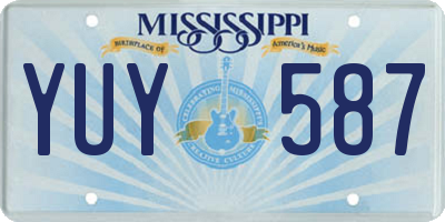 MS license plate YUY587