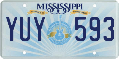 MS license plate YUY593