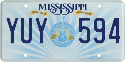 MS license plate YUY594