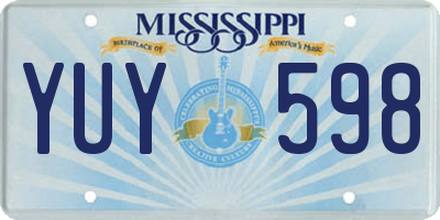 MS license plate YUY598