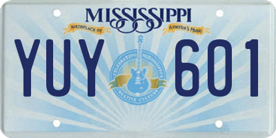 MS license plate YUY601