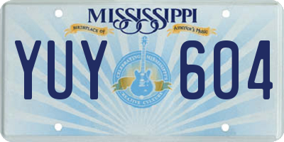 MS license plate YUY604