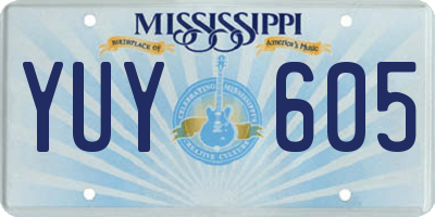 MS license plate YUY605