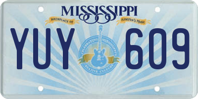MS license plate YUY609