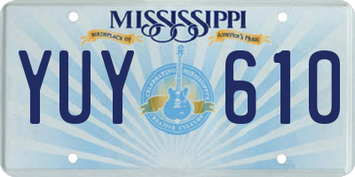MS license plate YUY610