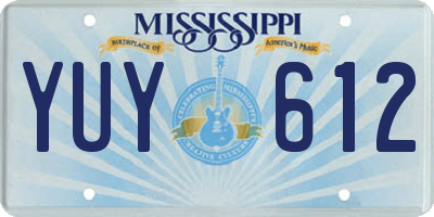 MS license plate YUY612