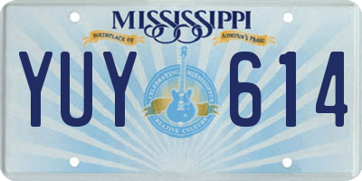 MS license plate YUY614