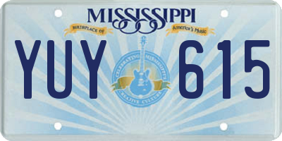 MS license plate YUY615