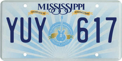MS license plate YUY617