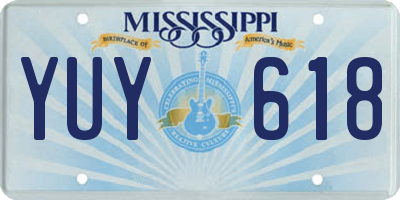 MS license plate YUY618