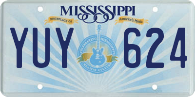 MS license plate YUY624