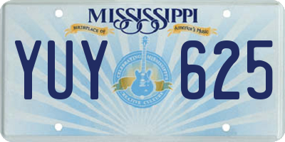 MS license plate YUY625