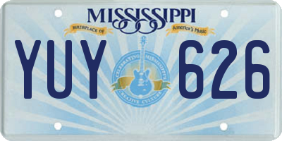 MS license plate YUY626