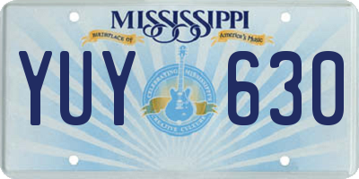 MS license plate YUY630