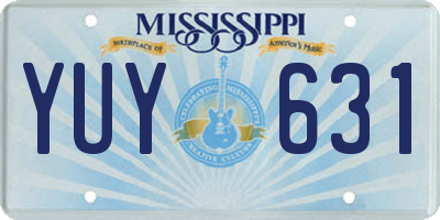 MS license plate YUY631