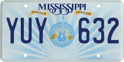 MS license plate YUY632
