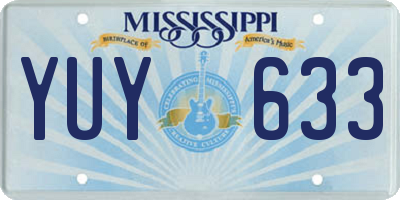 MS license plate YUY633