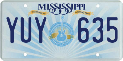 MS license plate YUY635