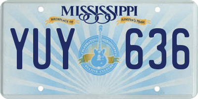 MS license plate YUY636