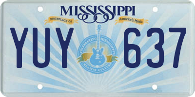 MS license plate YUY637