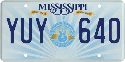 MS license plate YUY640