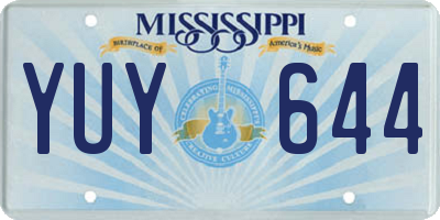 MS license plate YUY644