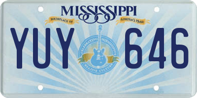 MS license plate YUY646
