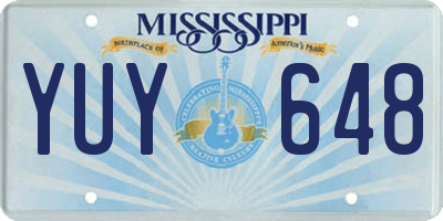 MS license plate YUY648