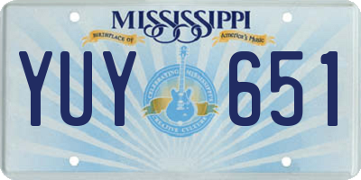 MS license plate YUY651