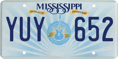 MS license plate YUY652