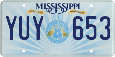 MS license plate YUY653