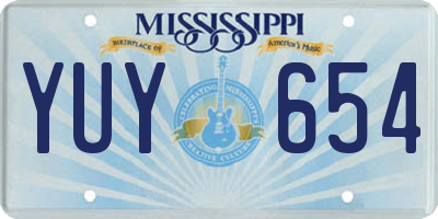 MS license plate YUY654