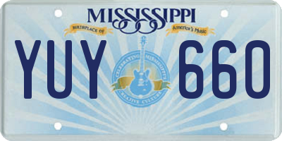 MS license plate YUY660