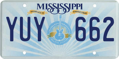 MS license plate YUY662