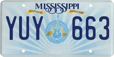 MS license plate YUY663