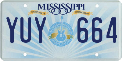 MS license plate YUY664