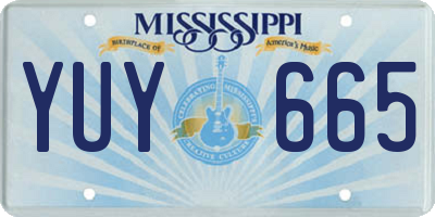 MS license plate YUY665