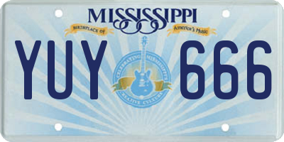 MS license plate YUY666