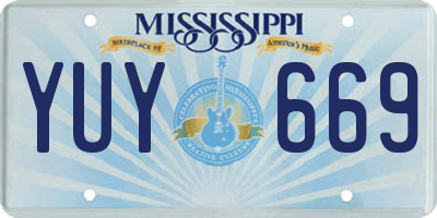 MS license plate YUY669