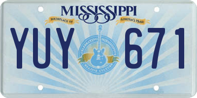 MS license plate YUY671