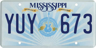MS license plate YUY673